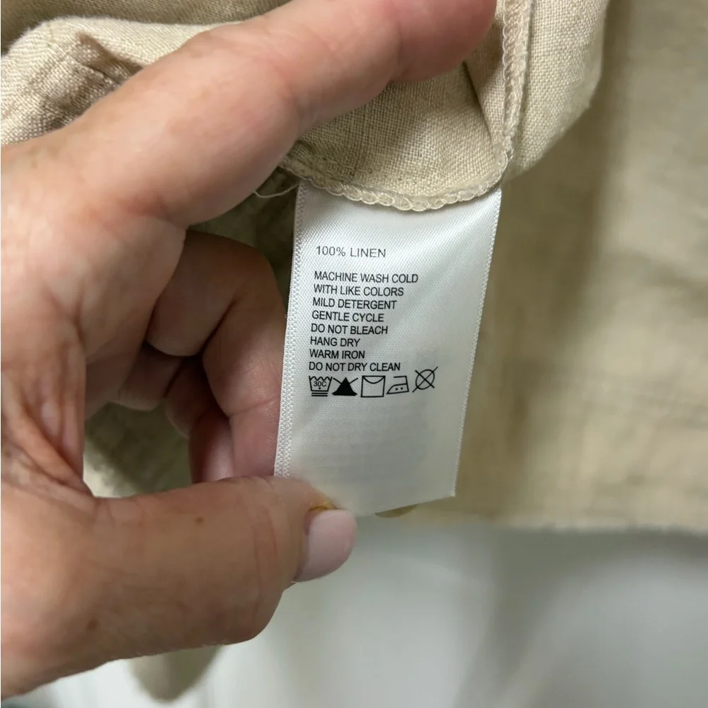 Tommy Bahama Women's Light Beige Linen-Blend Jean Jacket - Picture 4 of 6